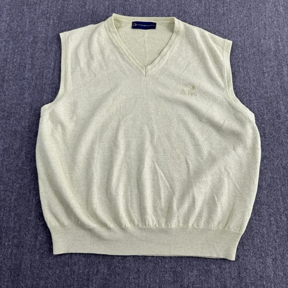 The Doonbeg Collection Men's XL Wool Cotton Golf Sweater Vest V-Neck Made Italy